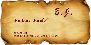 Burkus Jenő névjegykártya