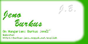 jeno burkus business card